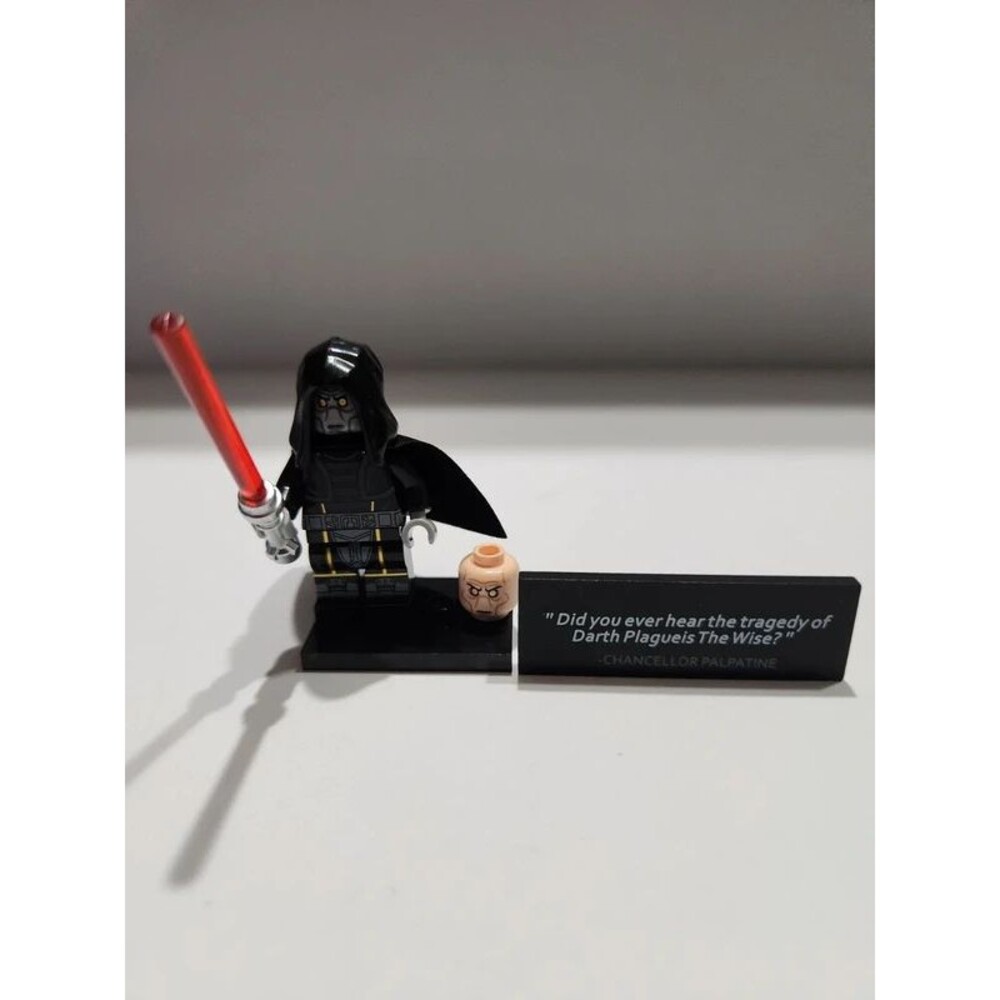 Custom Darth Plagueis the Wise Star Wars Minifigure + Quote Tile